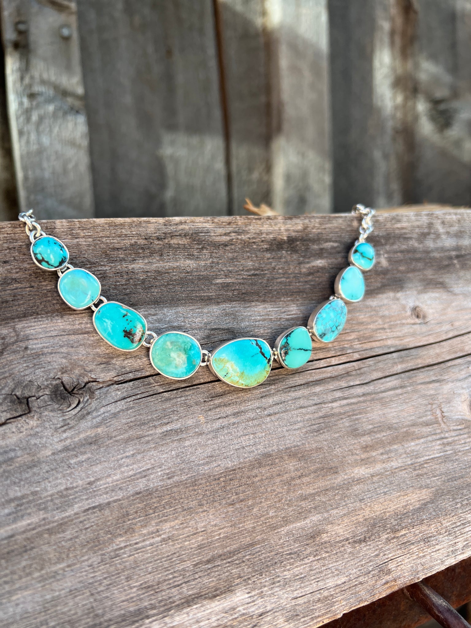 Turquoise Kinetic Necklace in Sterling Silver #153