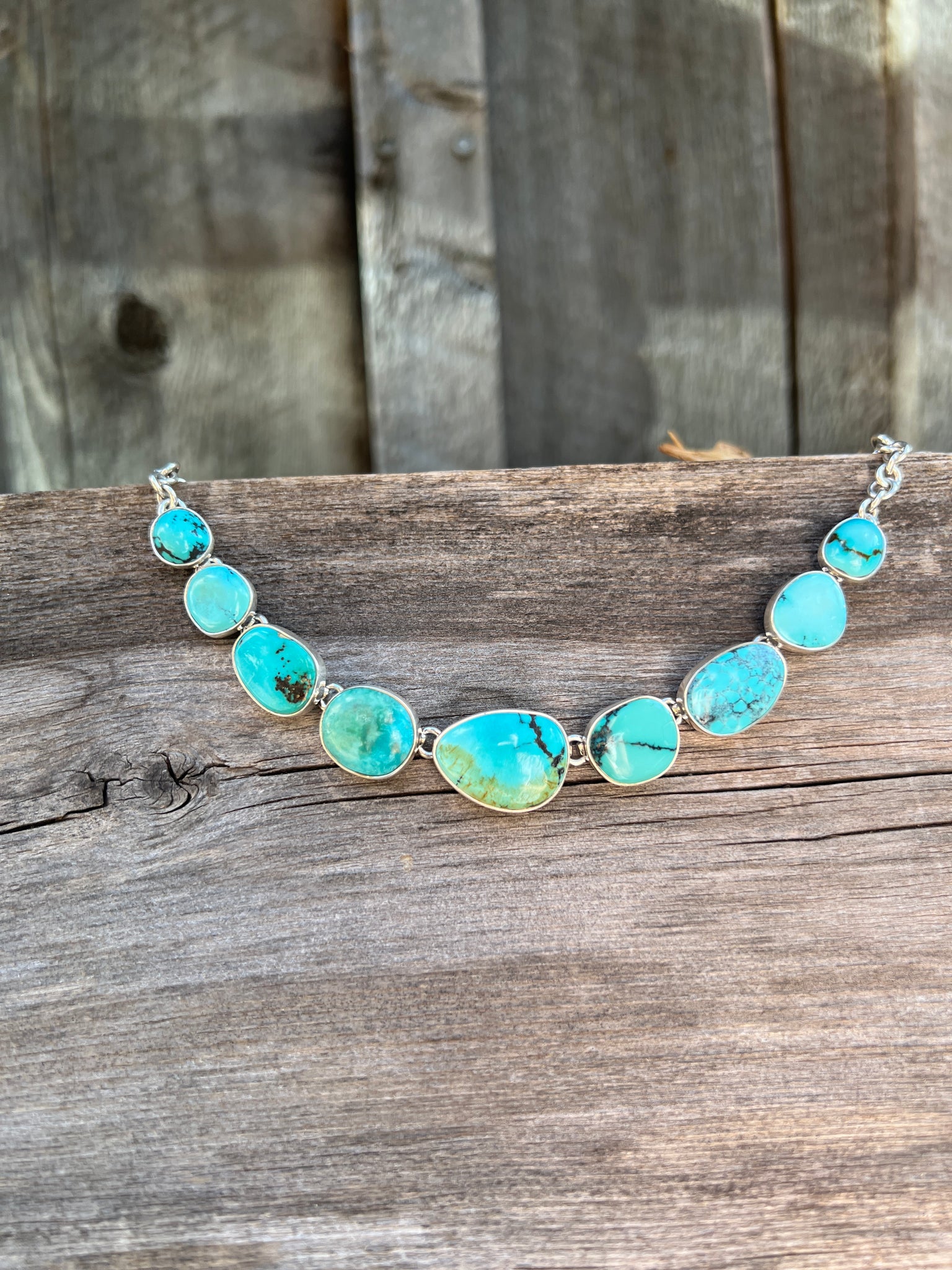 Turquoise Kinetic Necklace in Sterling Silver #153