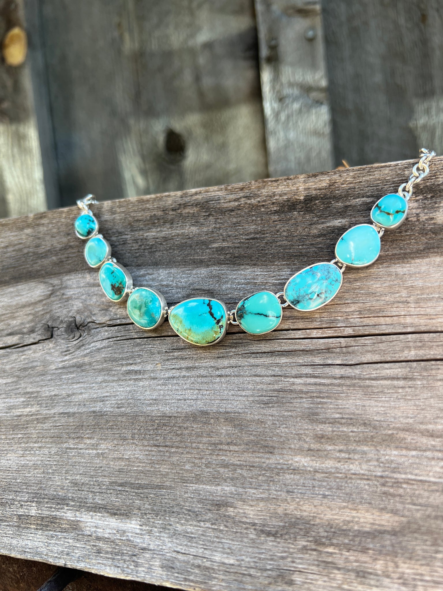 Turquoise Kinetic Necklace in Sterling Silver #153