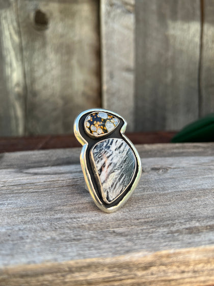 Cloud Mountain Turquoise Bird Ring in  Sterling Silver