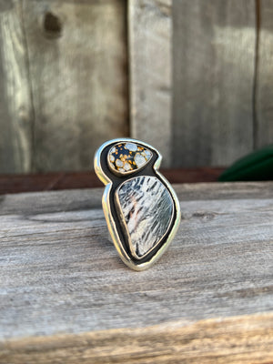 Cloud Mountain Turquoise Bird Ring in  Sterling Silver #187