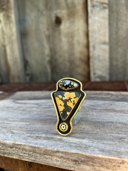 Cloud Mountain Turquoise Bird Ring in Gold Alchemia