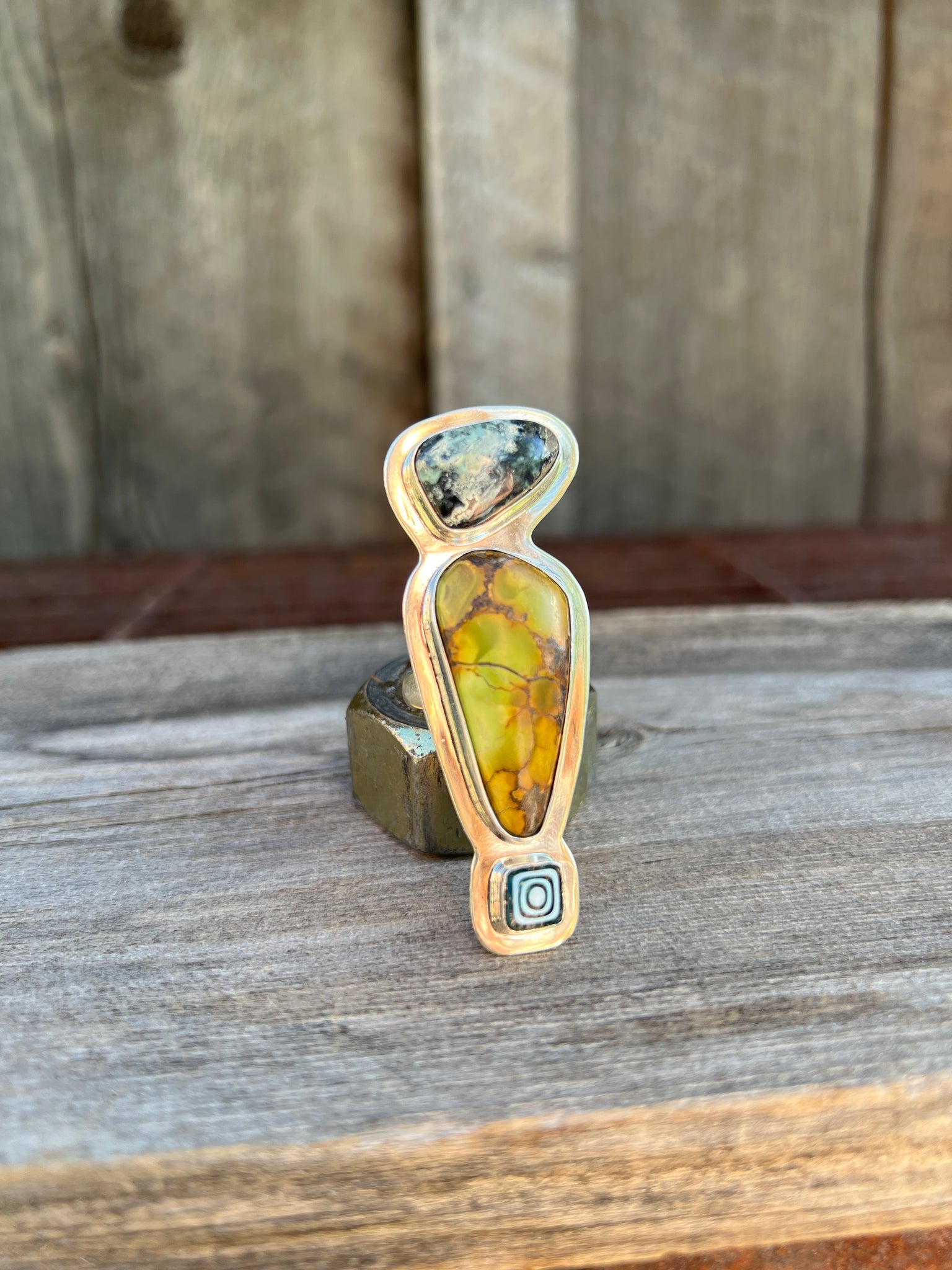 Cloud Mountain Turquoise Bird Ring in Sterling Silver #195