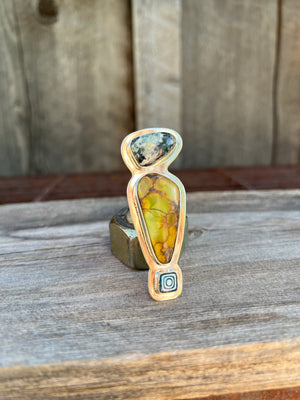 Cloud Mountain Turquoise Bird Ring in Sterling Silver #195