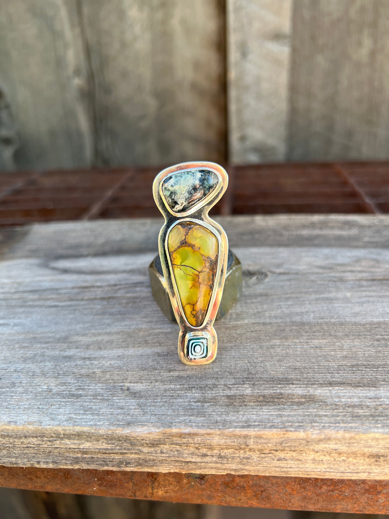 Cloud Mountain Turquoise Bird Ring in Sterling Silver #195