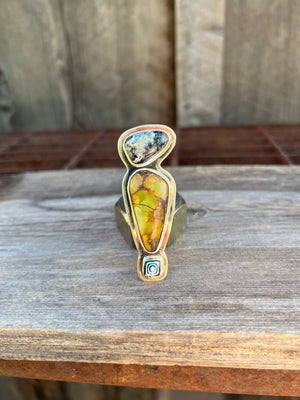 Cloud Mountain Turquoise Bird Ring in Sterling Silver #195