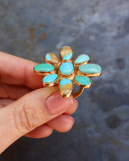 Boheme Flower Ring in Gold Alchemia- Adjustable Size
