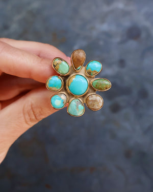 Boheme Flower Ring in Gold Alchemia- Adjustable Size B16