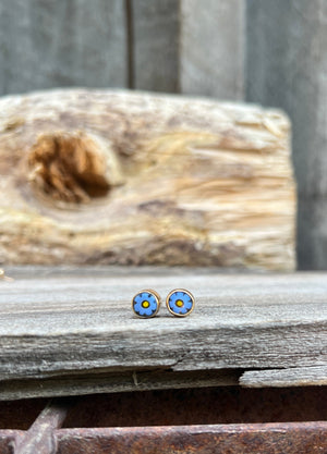 Tiny Millefiori Glass Flower Stud #203