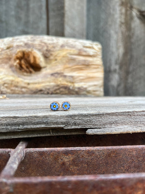 Tiny Millefiori Glass Flower Stud #203