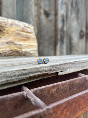 Tiny Millefiori Glass Flower Stud #203