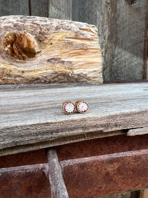 Tiny Millefiori Glass Flower Stud #205