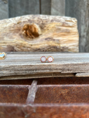 Tiny Millefiori Glass Flower Stud #205