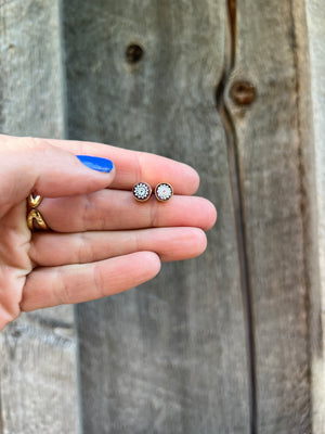 Tiny Millefiori Glass Flower Stud #205