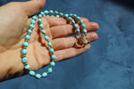 Diamond Clasp 5mm Sky Blue Campitos Turquoise & Gold Fill Beaded Necklace