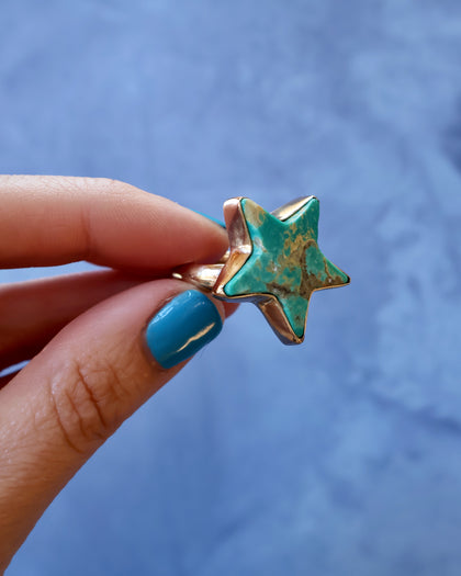 Star Ring in Campitos Turquoise & Gold Alchemia