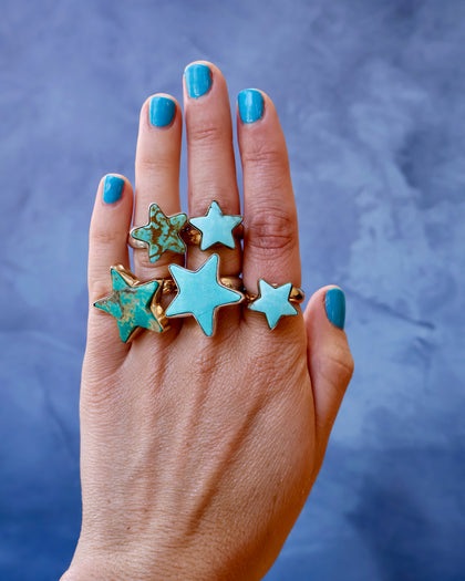 Star Ring in Campitos Turquoise & Gold Alchemia