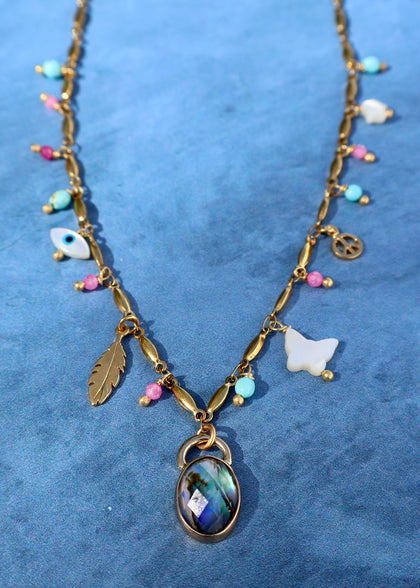 The Moon Bear Charm Necklace "Magic Hour"