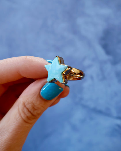 Star Ring in Campitos Turquoise & Gold Alchemia