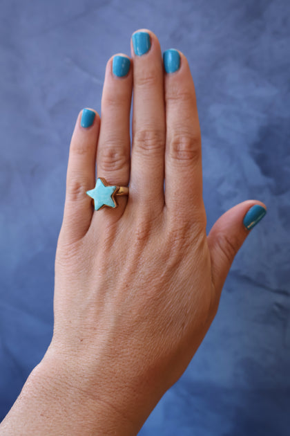 Star Ring in Campitos Turquoise & Gold Alchemia