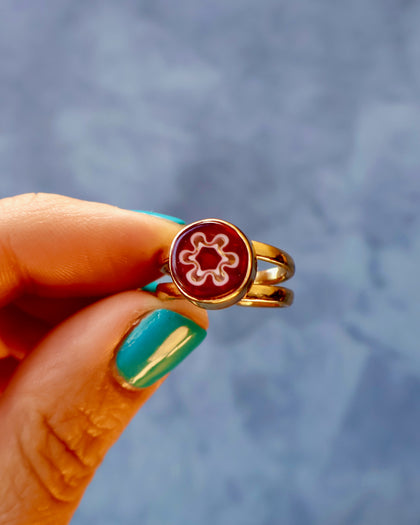 Flower Power Band Adjustable Ring