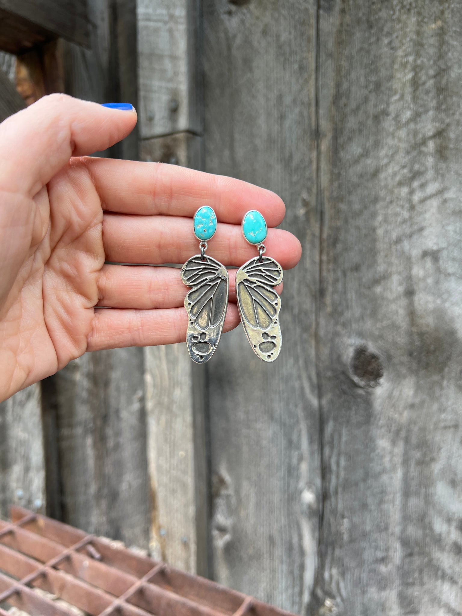 Blue Ridge Turquoise & Sterling Silver Butterfly Earring