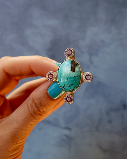 Flower Power Turquoise Ring