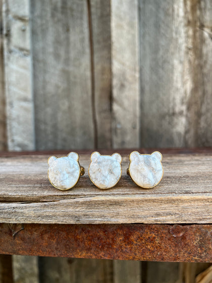 White Bear Ring in Gold Alchemia