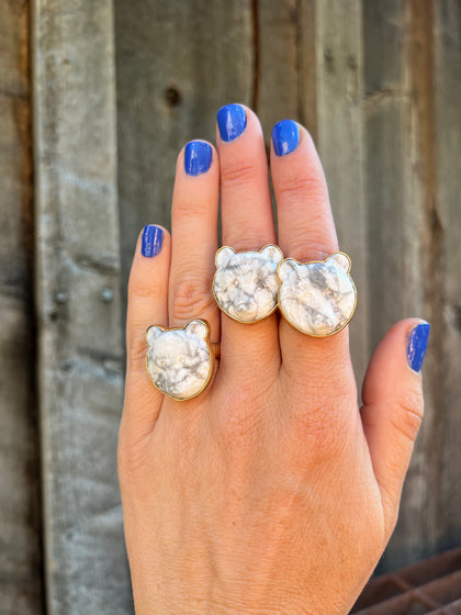 White Bear Ring in Gold Alchemia