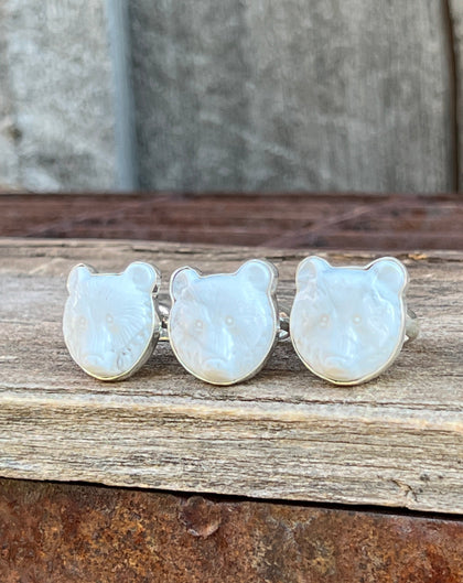 White Bear Ring in Sterling Silver