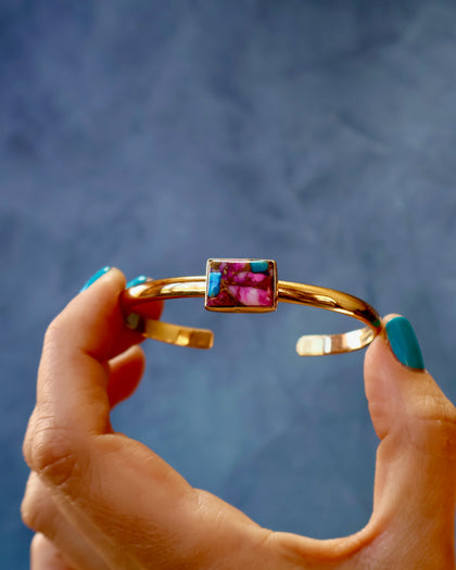 Hot Pink Spiny Oyster Cuff Bracelet