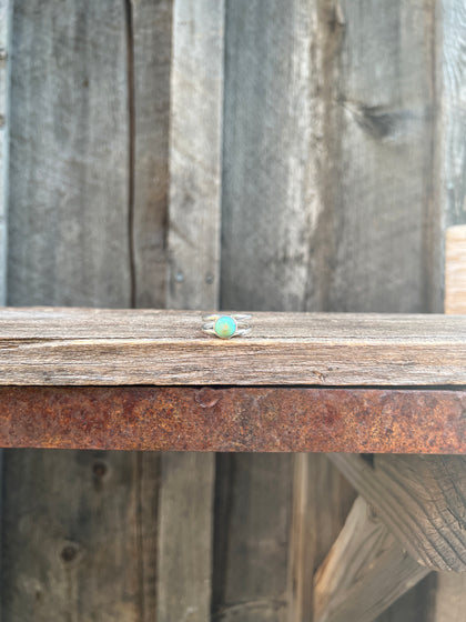 Opal Double Band Ring in Sterling Silver
