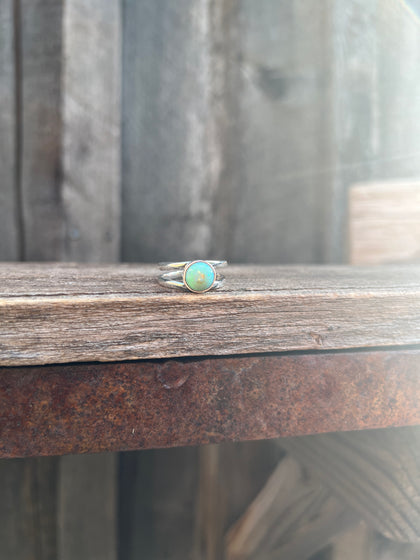 Opal Double Band Ring in Sterling Silver