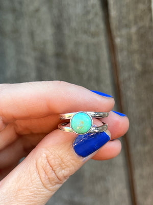 Opal Double Band Ring in Sterling Silver #204