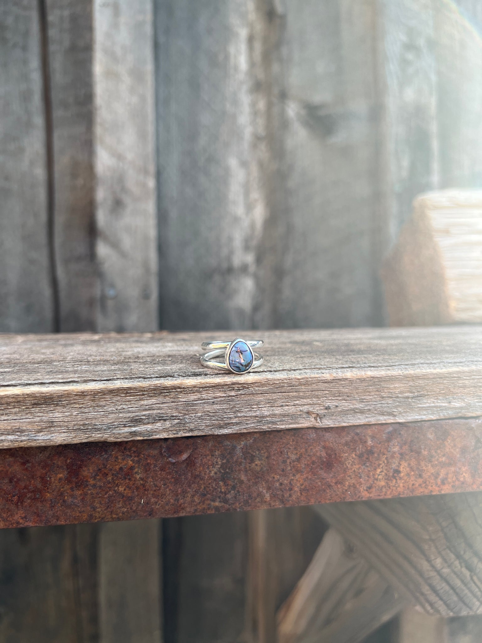 Opal Double Band Ring in Sterling Silver #205