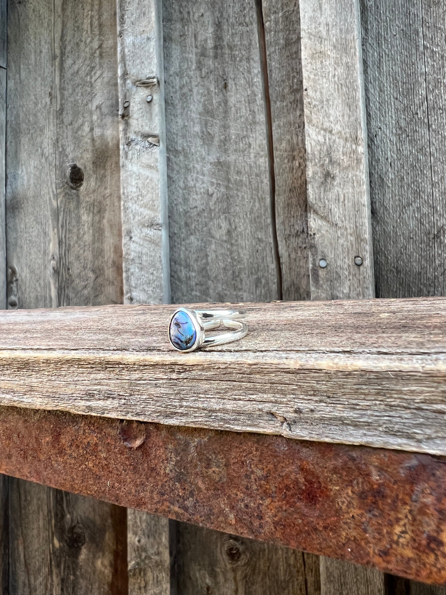 Opal Double Band Ring in Sterling Silver #205