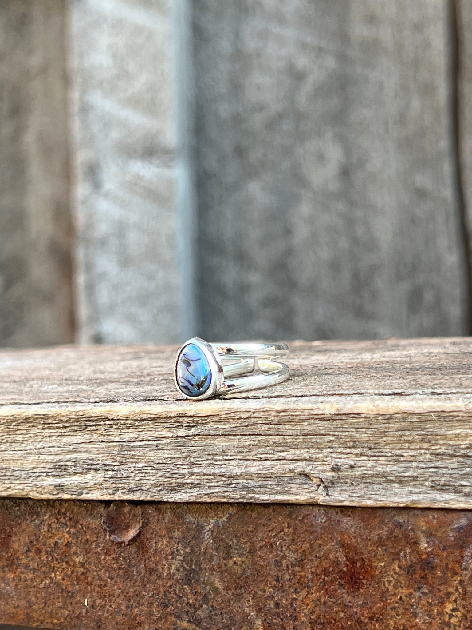 Opal Double Band Ring in Sterling Silver #205