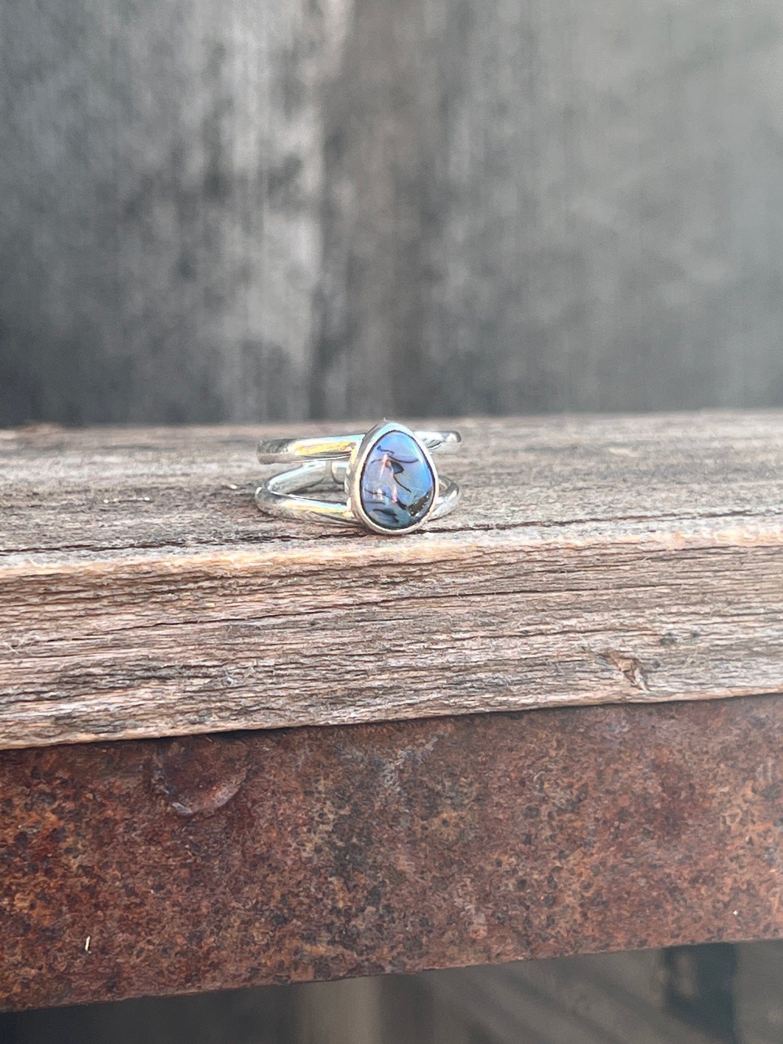 Opal Double Band Ring in Sterling Silver #205