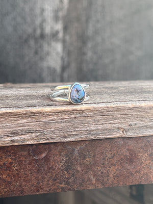 Opal Double Band Ring in Sterling Silver #205