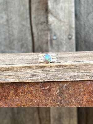 Opal Double Band Ring in Sterling Silver #206