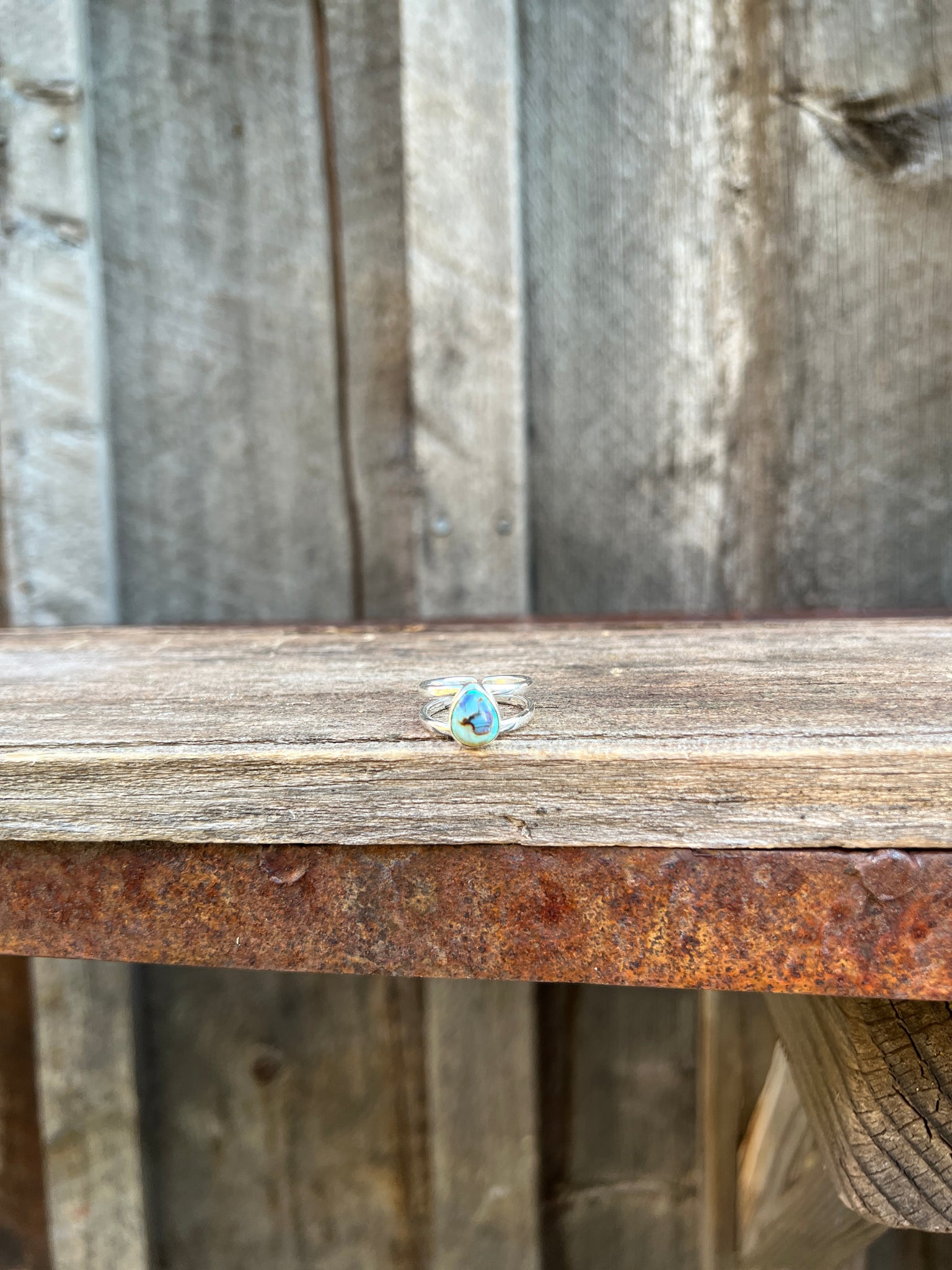 Opal Double Band Ring in Sterling Silver #207