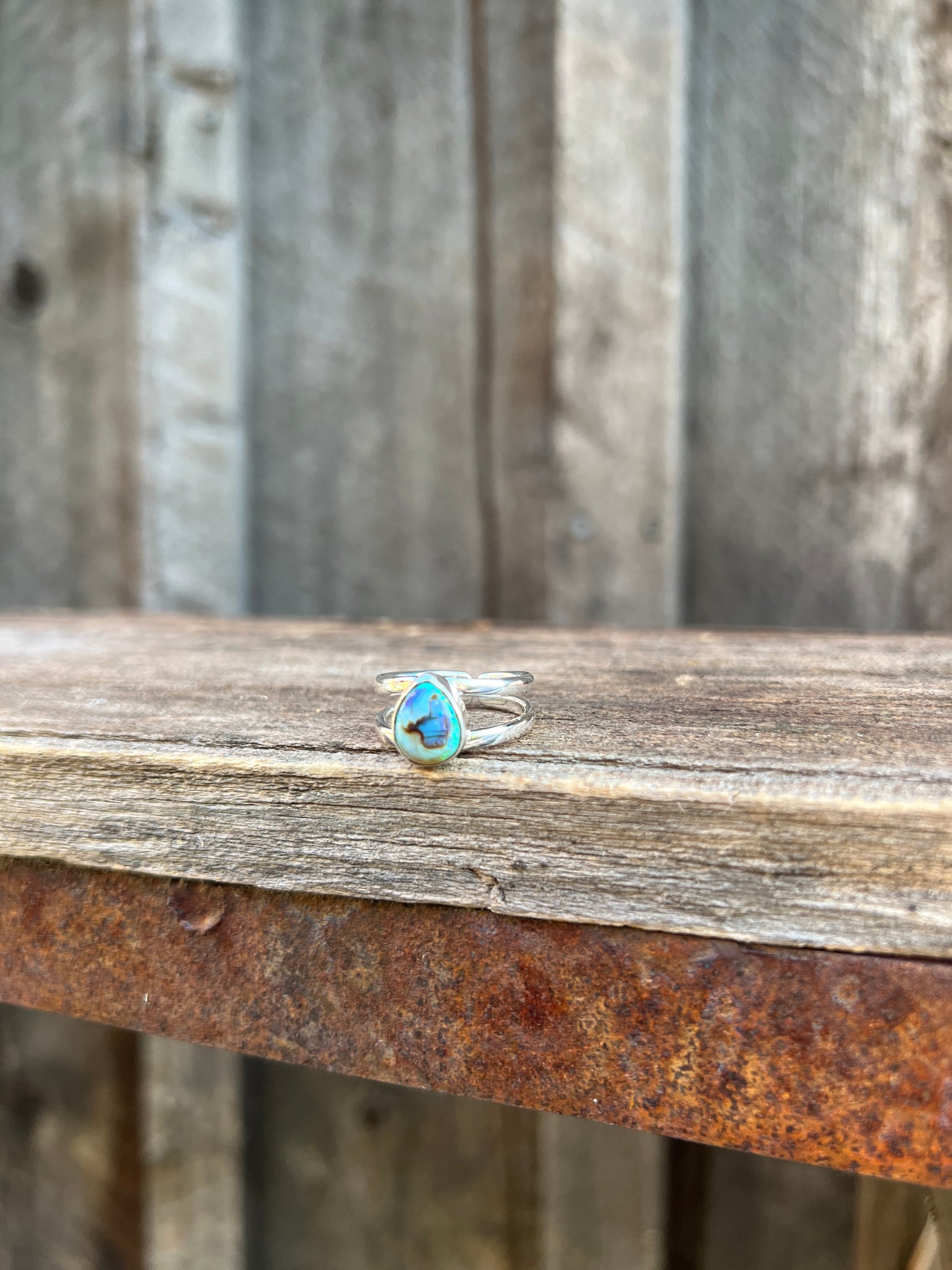 Opal Double Band Ring in Sterling Silver #207