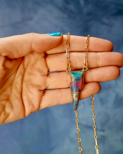 Aura Opal Bolt Necklace