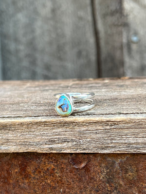 Opal Double Band Ring in Sterling Silver #207