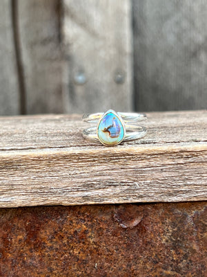 Opal Double Band Ring in Sterling Silver #207