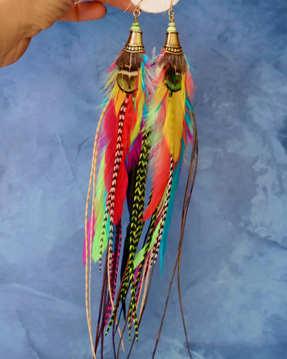 Neon Feather Earrings