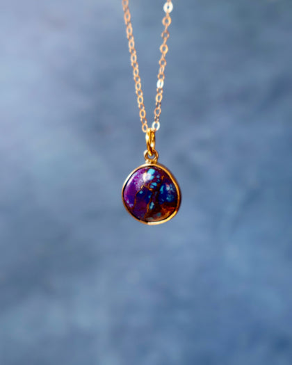 Mojave Turquoise Dainty Necklace on Gold Fill Chain