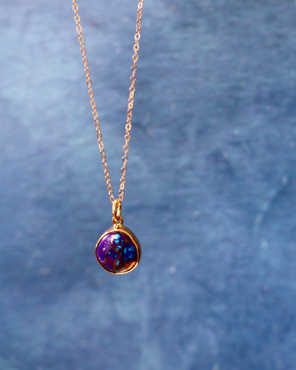 Mojave Turquoise Dainty Necklace on Gold Fill Chain