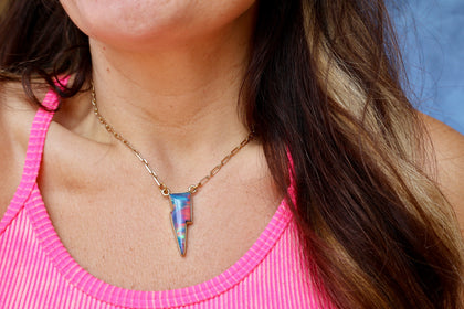 Aura Opal Bolt Necklace