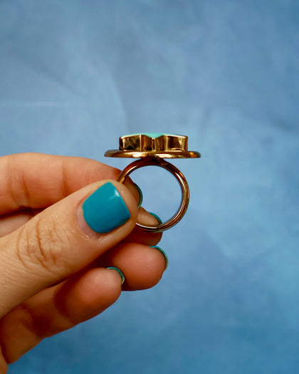 Campitos Turquoise Star Shadowbox Ring in Gold Alchemia